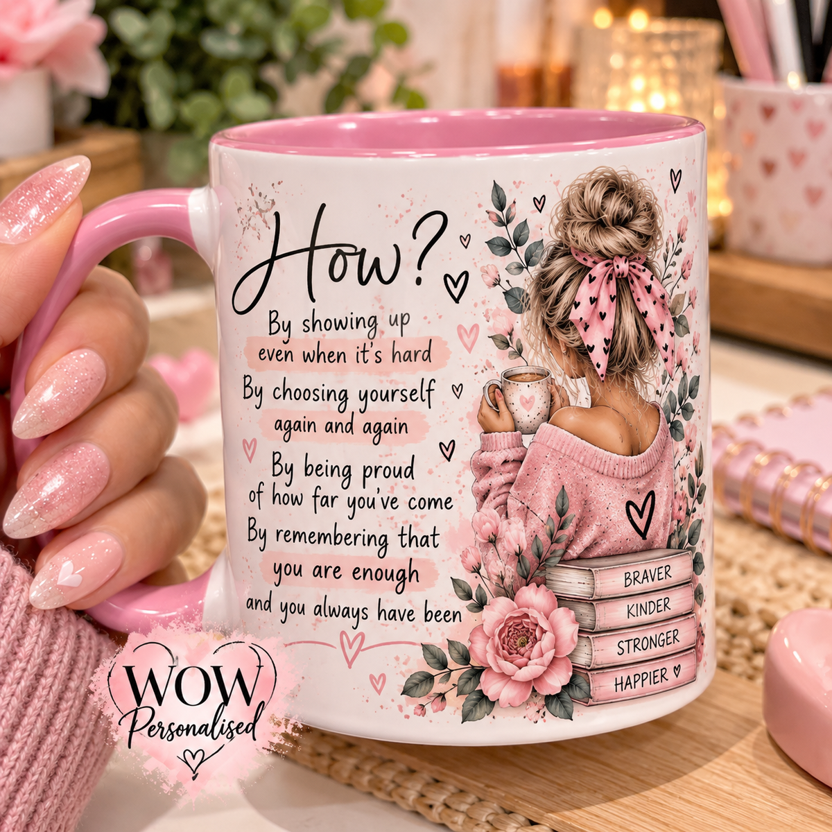 How Far Youโve Come Inspirational Mug 11oz | Self Love & Positive Affirmations Coffee Cup | Mental Health Gift for Her