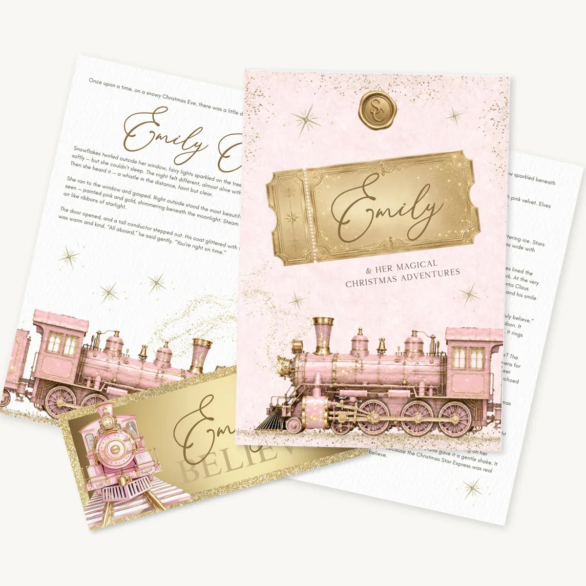 CHRISTMAS STORY - NORTH POLE EXPRESS & GOLDEN TICKET - NAVY OR PINK