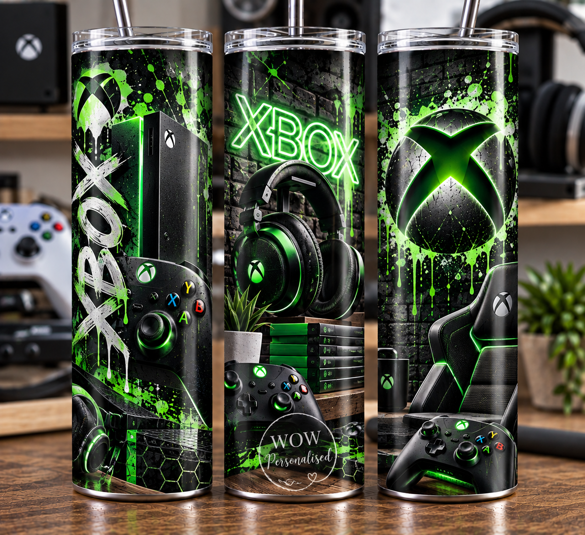 Xbox Gamer Setup 20oz Skinny Tumbler | Gaming Gift & Travel Cup