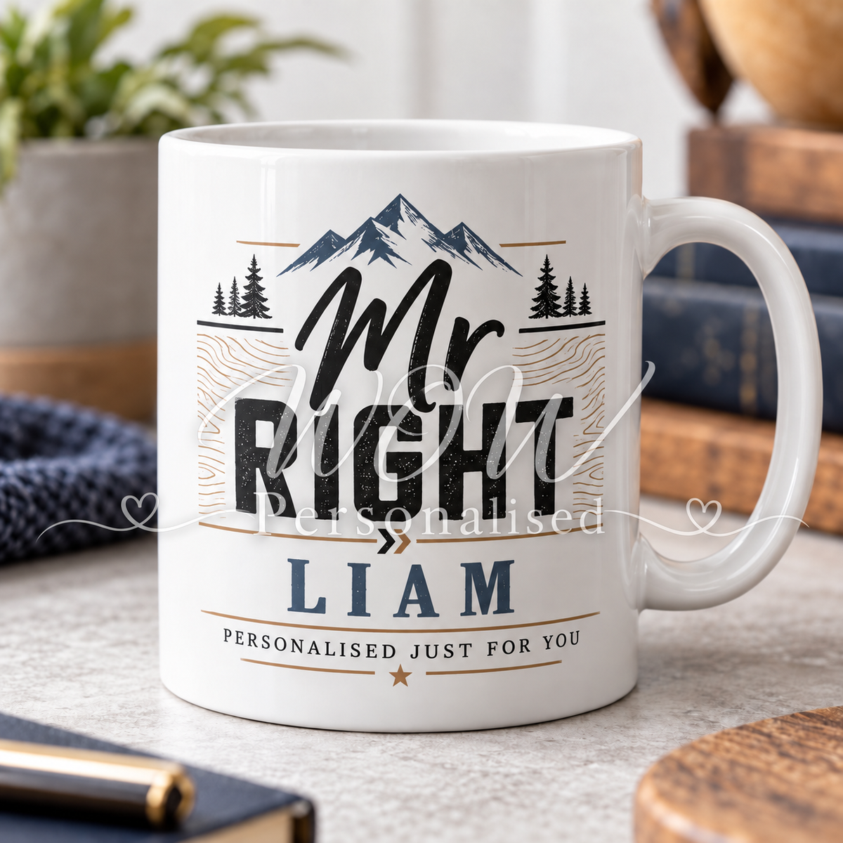 Personalised Mr Right Mug – Custom Name Gift for Him | Men’s Mug