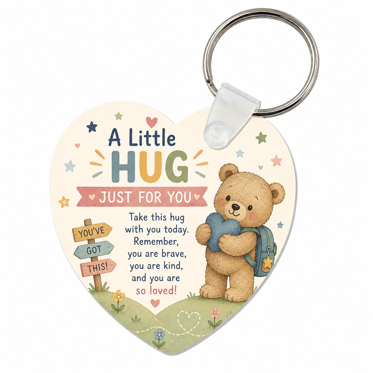 A Little Hug Heart Keyring โ First Day of School Comfort Gift for Kids