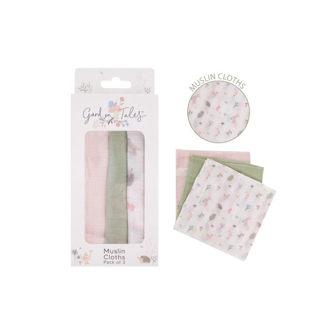 Muslin Cloths - Garden Tales 3pk