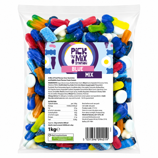 1kg Blue Sweets Mix Bag