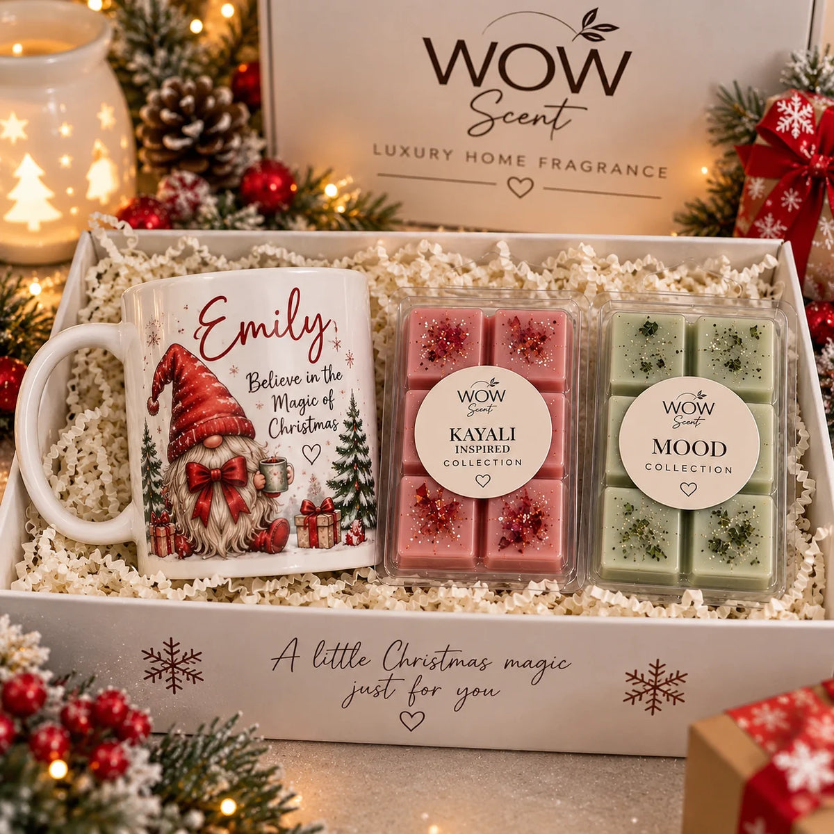 Personalised Christmas Mug & Wax Melt Gift Set | Christmas Gift Box