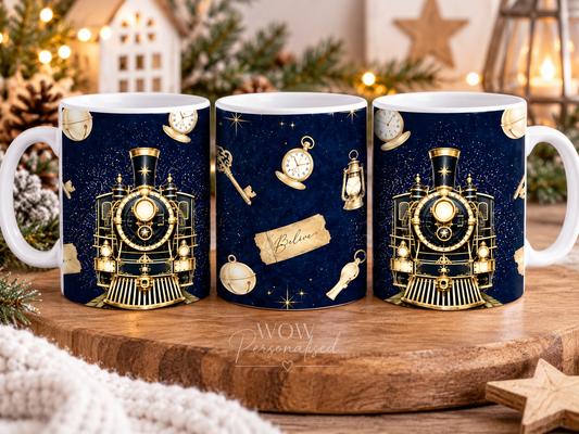 Magical Christmas Train 11oz Mug | Believe Christmas Coffee Cup | Festive Gift