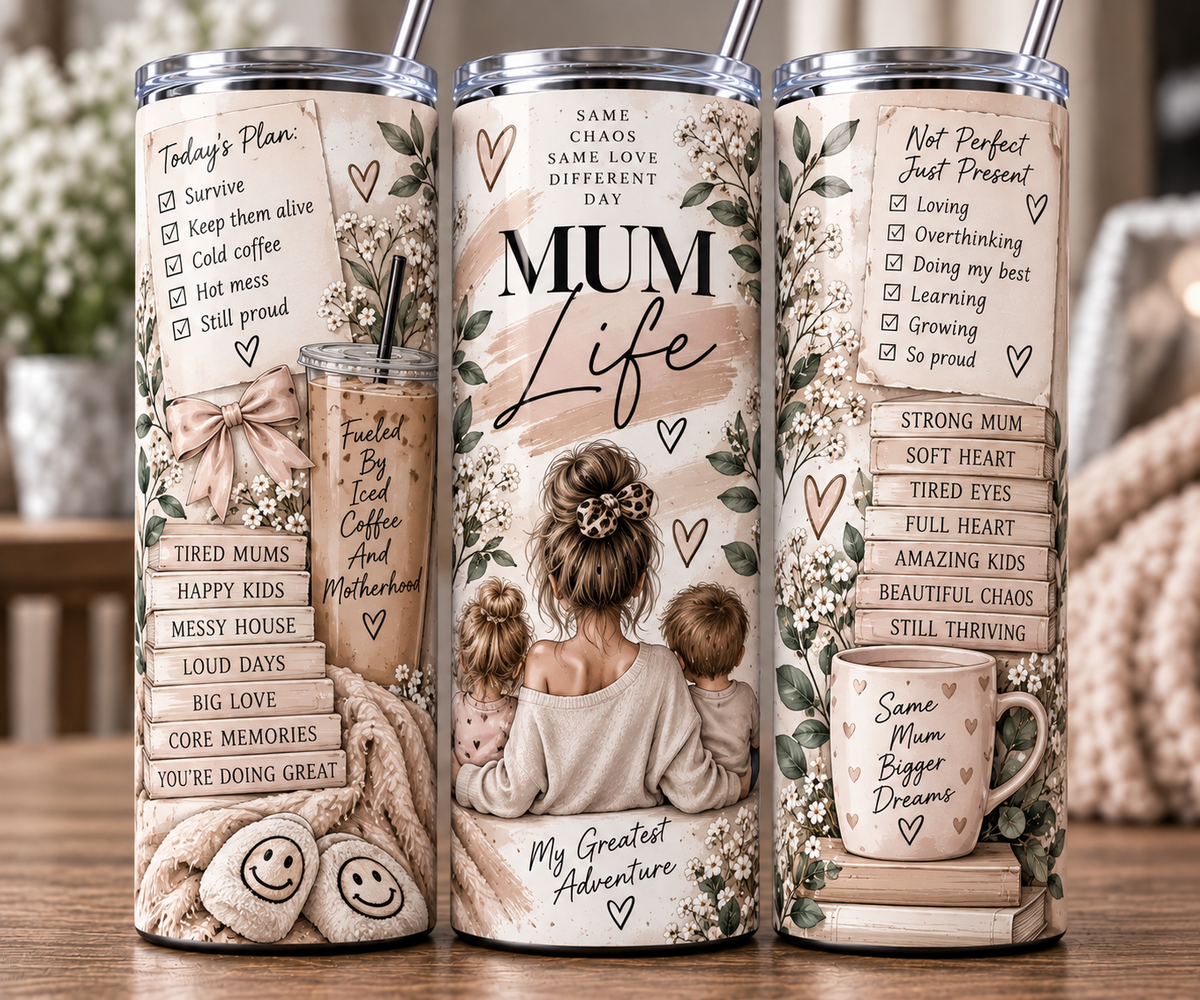 Mum Life 20oz Tumbler | Hot & Cold Travel Cup | Motherhood Gift