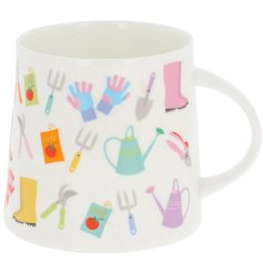 Garden Tools Fine Bone China Mug, 8.5cm