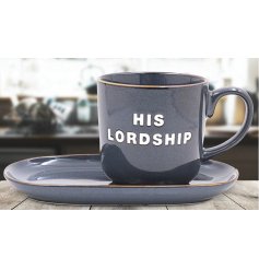 His Lordship Snack Set in Regal Blue, 20cm