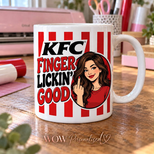 KFC Finger Lickin’ Good Funny Mug | Rude 11oz Novelty Mug | Adult Humour Gift