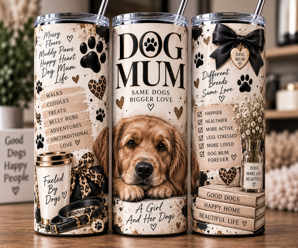 Dog Mum 20oz Tumbler | Dog Lover Hot & Cold Travel Cup