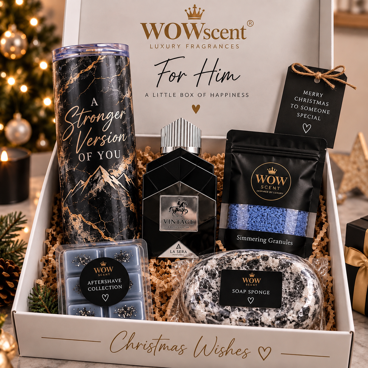 Men’s Christmas Gift Set – Aftershave, Tumbler & Home Fragrance | WOWscent