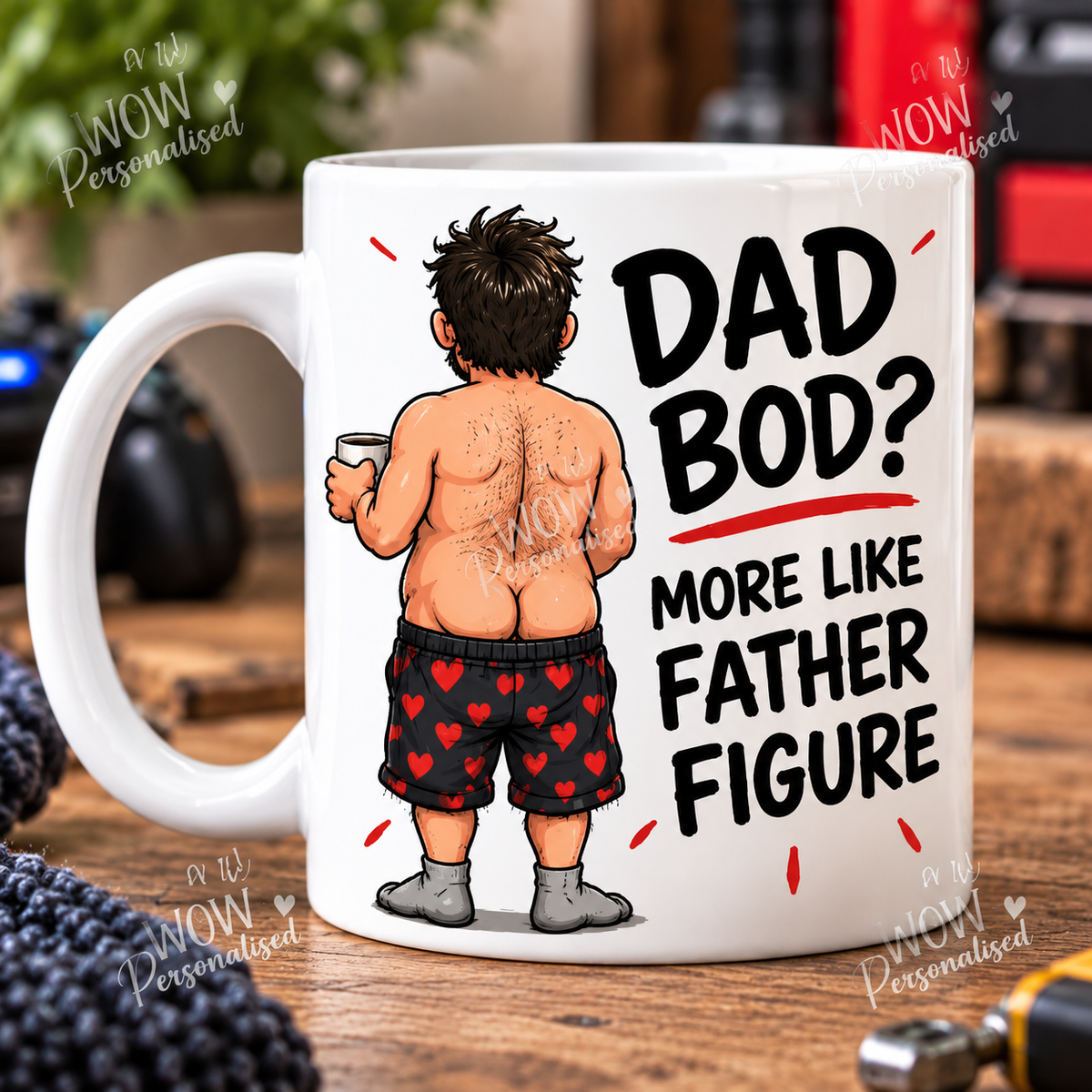 Funny Dad Bod Mug – Father Figure Novelty Gift | Personalised Men’s Mug