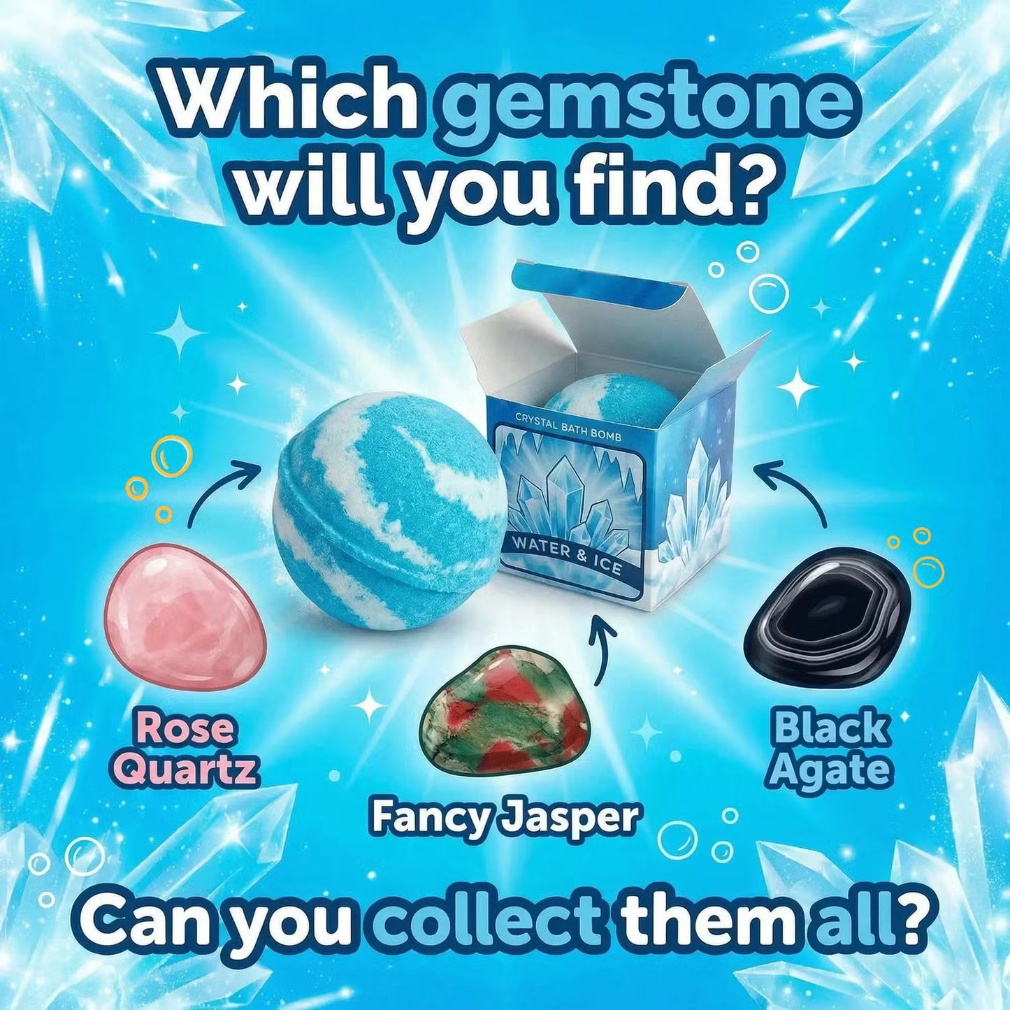 Elemental Crystal Bath Bomb - Water